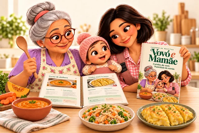 Vovó, mamãe e bebê